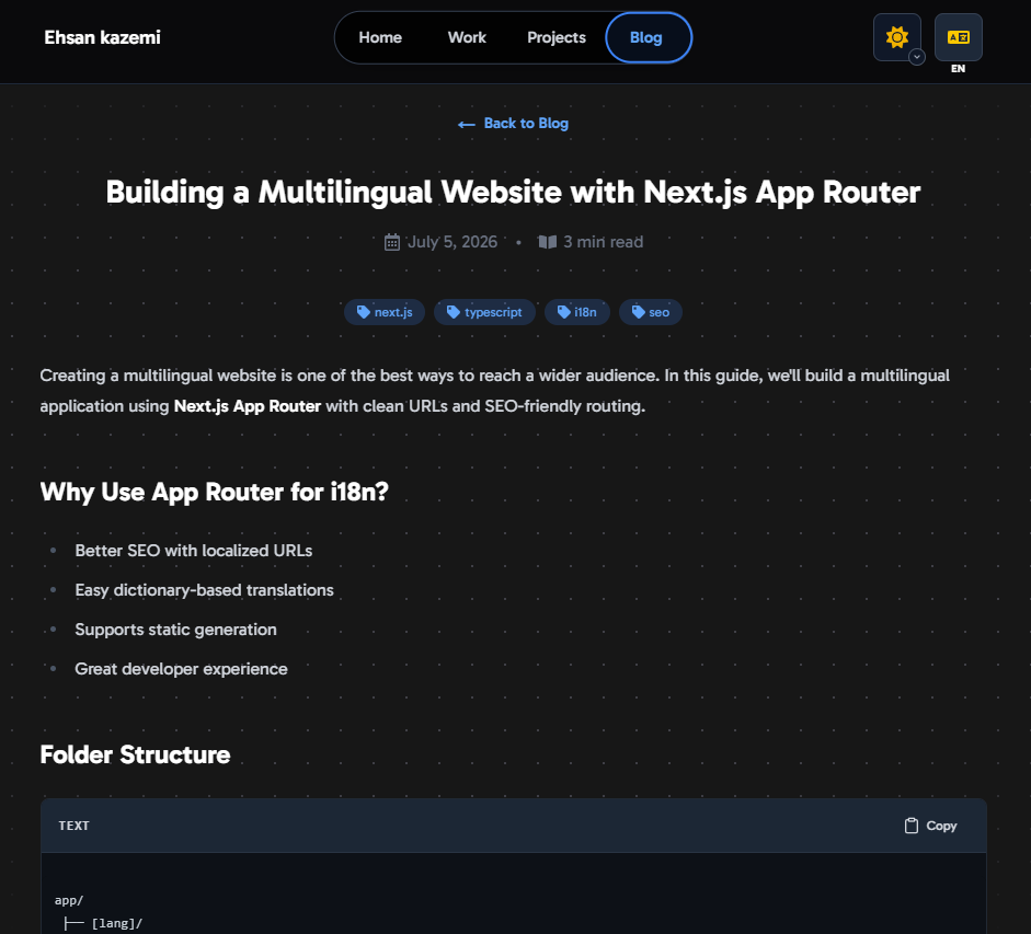 Building a Multilingual Website with Next.js App Router