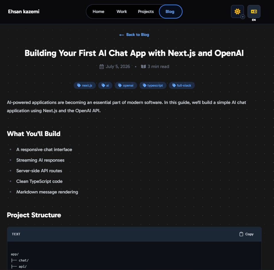 Building Your First AI Chat App with Next.js and OpenAI